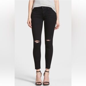 Mother The Looker Frayed Ankle Skinny Jeans, size 27